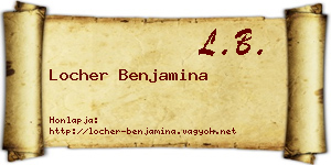 Locher Benjamina névjegykártya